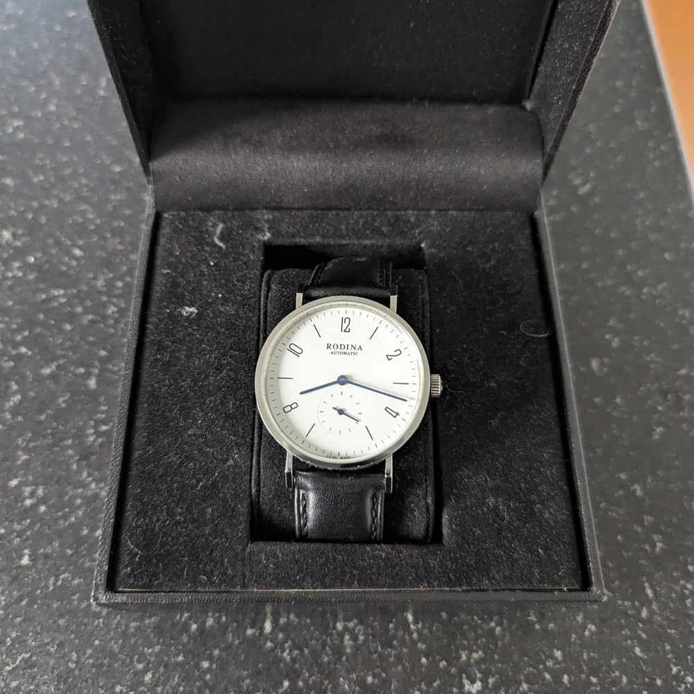 Rodina Men's Mechanical Automatic Watch Auto Leather Strap Minimal